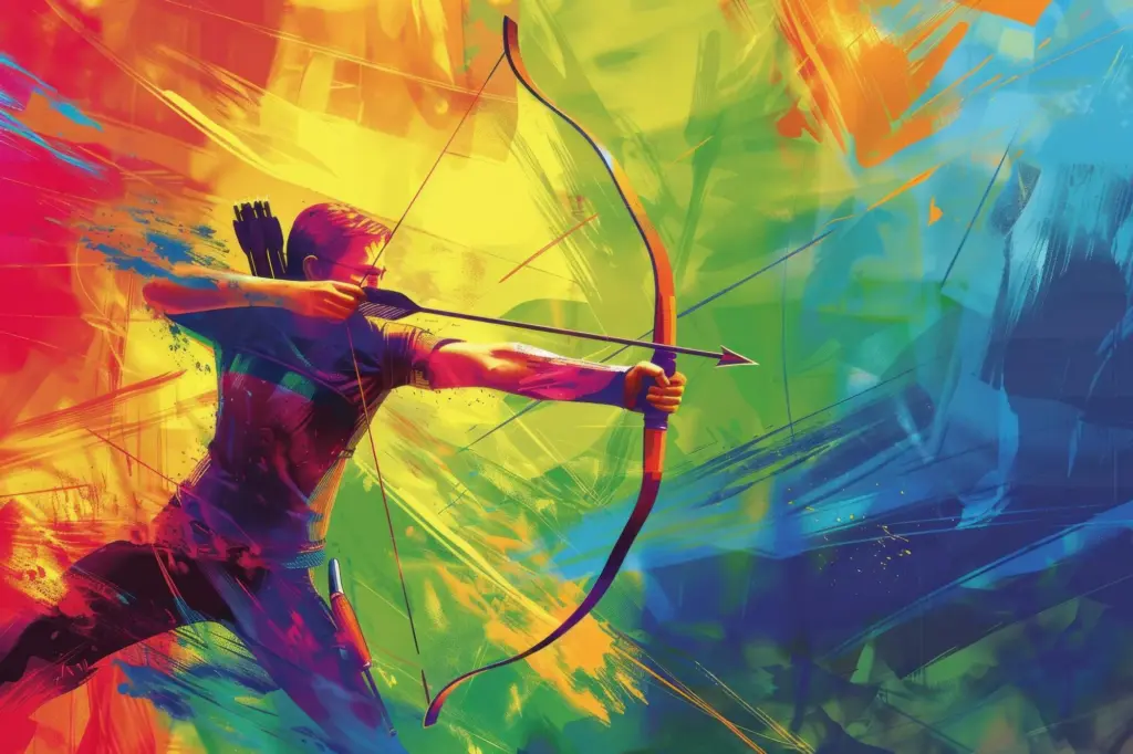 Bogenschütze Acryl Bunt